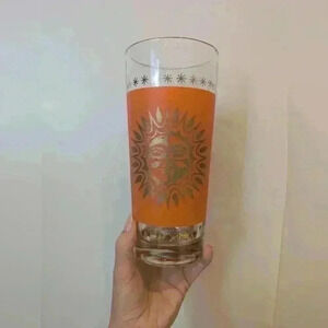 Vintage Celestial Sun Atomic 24K Gold Jeanette  Highball Glasses MCM